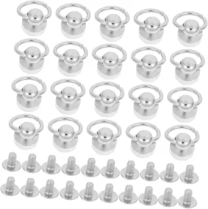 Artibetter 20 Sets Belt Ring Monk Head Buckle Fasteners Bulk Chain Purse Strap Making Clasp Handbags Rivets Buckle for Straps Chain Bag Strap D Ring Screw Purse Chain Craft Silver Copper