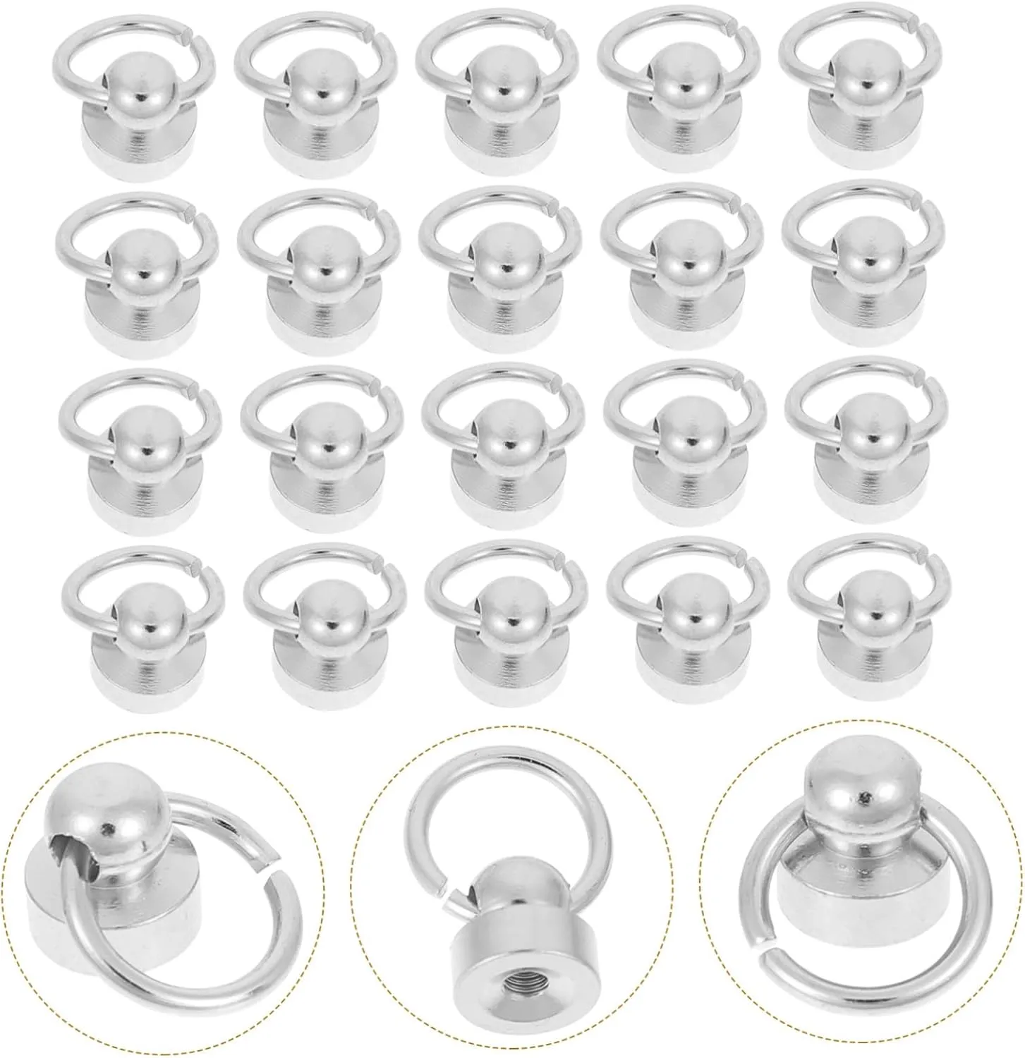 Artibetter 20 Sets Belt Ring Monk Head Buckle Fasteners Bulk Chain Purse Strap Making Clasp Handbags Rivets Buckle for Straps Chain Bag Strap D Ring Screw Purse Chain Craft Silver Copper