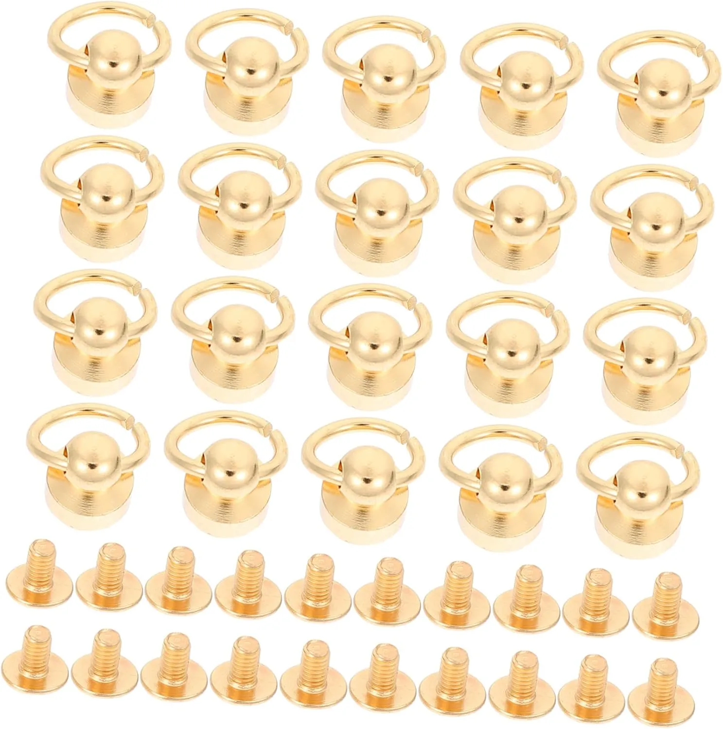 Artibetter 20 Sets Belt Ring Monk Head Buckle Purse Chain Sew Handbag Purses Kits Making Screw Fastener Bag Chain Round Replacement Rivets Craft Mobile Phone Case Rivets for Copper Golden