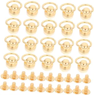 Artibetter 20 Sets Belt Ring Monk Head Buckle Purse Chain Sew Handbag Purses Kits Making Screw Fastener Bag Chain Round Replacement Rivets Craft Mobile Phone Case Rivets for Copper Golden