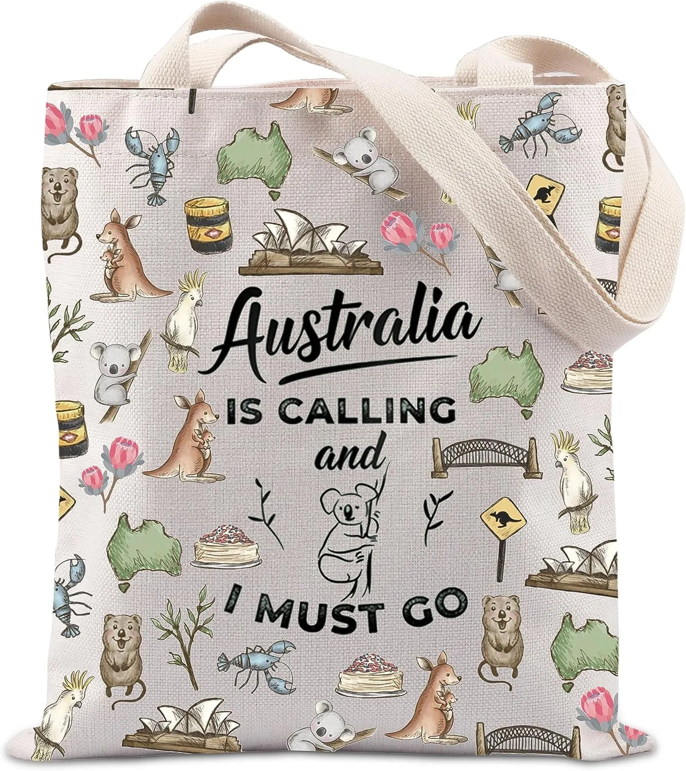 Australia Lover Gift Australia Is Calling And I Must Go Tote Bag Australia Landmark Theme Gift Travel Lover Gift (Australia)