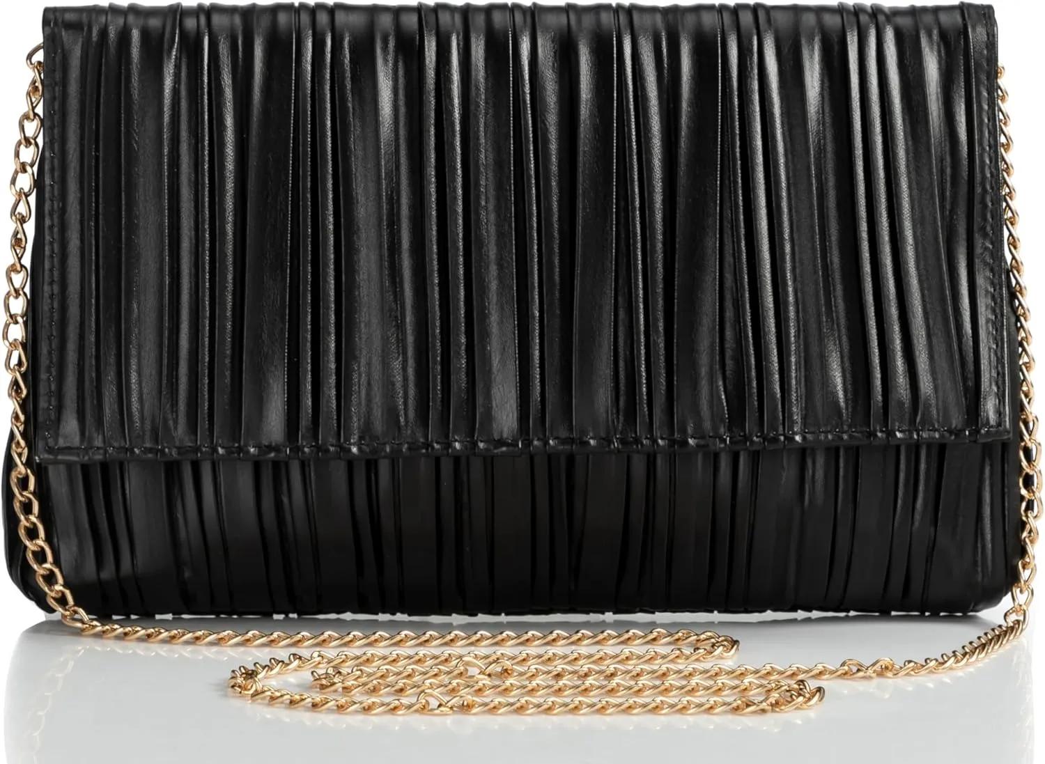 BABEYOND Clutch Purses for Women - Evening Bag Pleated Flap Clutch for Formal Party Cocktail Prom Wedding Handbags