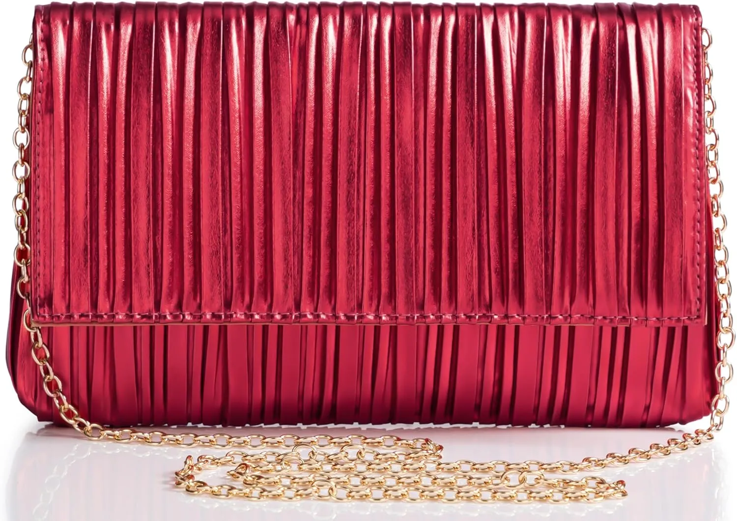 BABEYOND Clutch Purses for Women - Evening Bag Pleated Flap Clutch for Formal Party Cocktail Prom Wedding Handbags