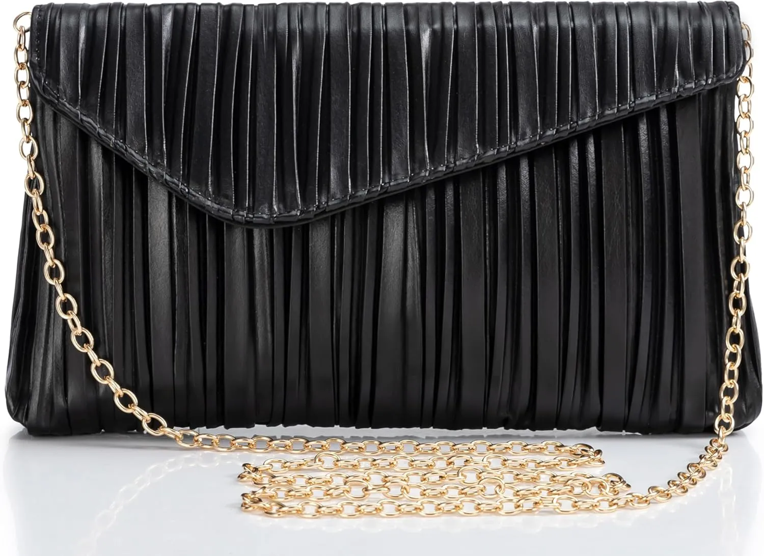 BABEYOND Clutch Purses for Women - Evening Bag Pleated Flap Clutch for Formal Party Cocktail Prom Wedding Handbags