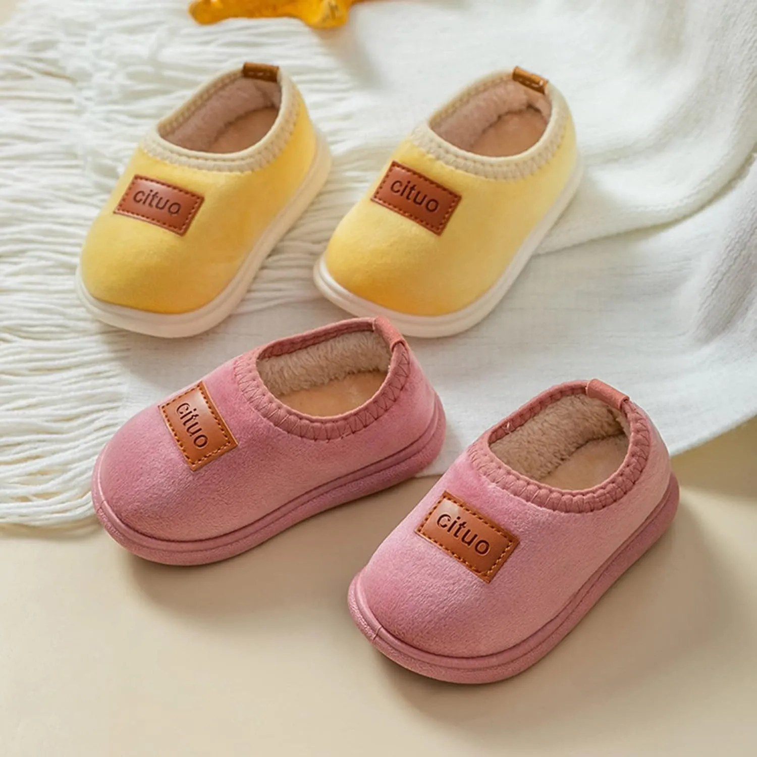 Baby Boy Going Home Outfit Childrens Girl Cotton Shoes Solid Color Fashion Soft Sole Winter Warm Indoor Non Slip Cotton Shoes Baby Slipper Sock