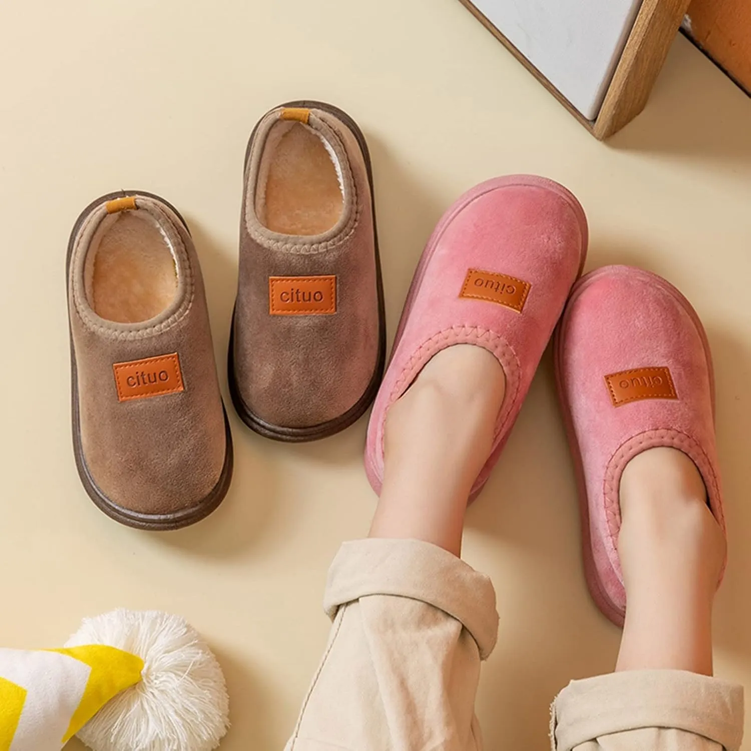 Baby Boy Going Home Outfit Childrens Girl Cotton Shoes Solid Color Fashion Soft Sole Winter Warm Indoor Non Slip Cotton Shoes Baby Slipper Sock