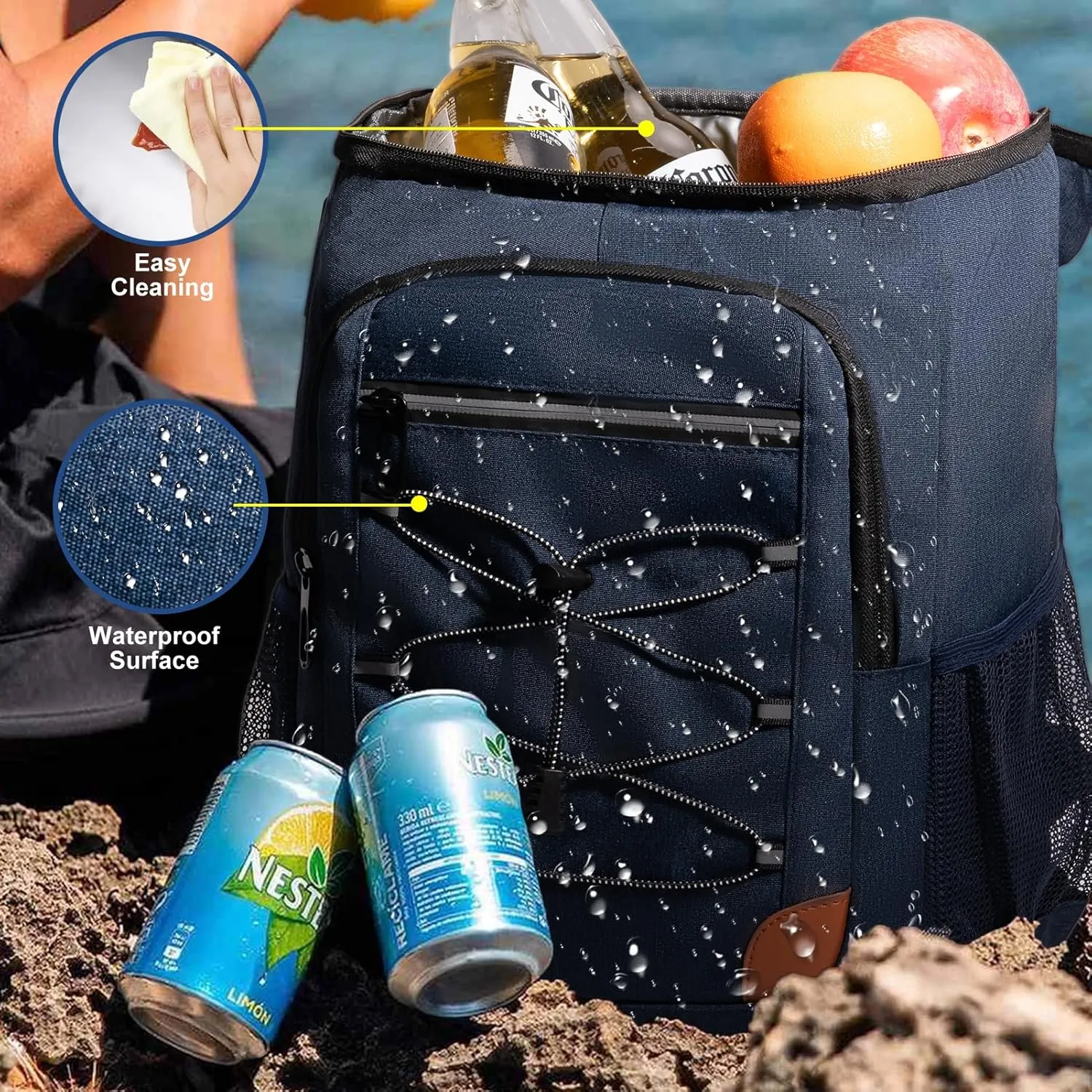Backpack Cooler Insulated Leak Proof for Men Wowen 36 Cans Soft Cooler Backpack Insulated Waterproof Large Capacity Coolers Bag Portable for Lunch Camping Travel Picnic Hiking