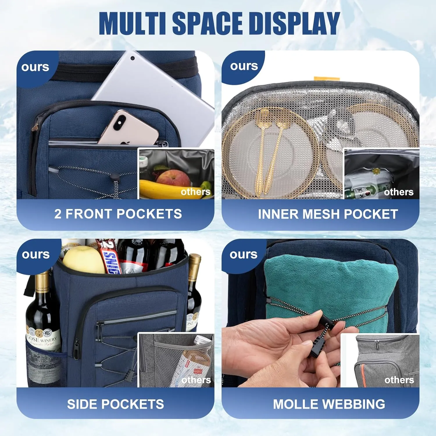 Backpack Cooler Insulated Leak Proof for Men Wowen 36 Cans Soft Cooler Backpack Insulated Waterproof Large Capacity Coolers Bag Portable for Lunch Camping Travel Picnic Hiking