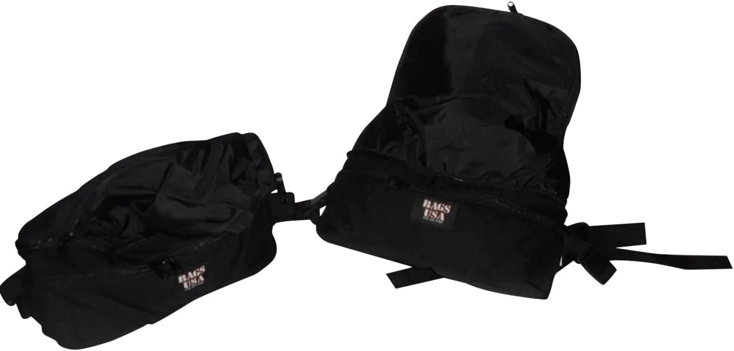 Backpack/Fanny Pack Convertible.top Portion Folds Inside,2-in-1 Expandable Waist Backpack