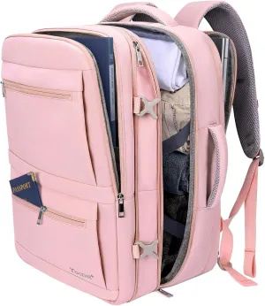 BALEINE Travel Backpack for Women Men, Large Sturdy Carry On Laptop Backpack Gifts for Business, Casual, Weekender, Hiking (XL, Pink)