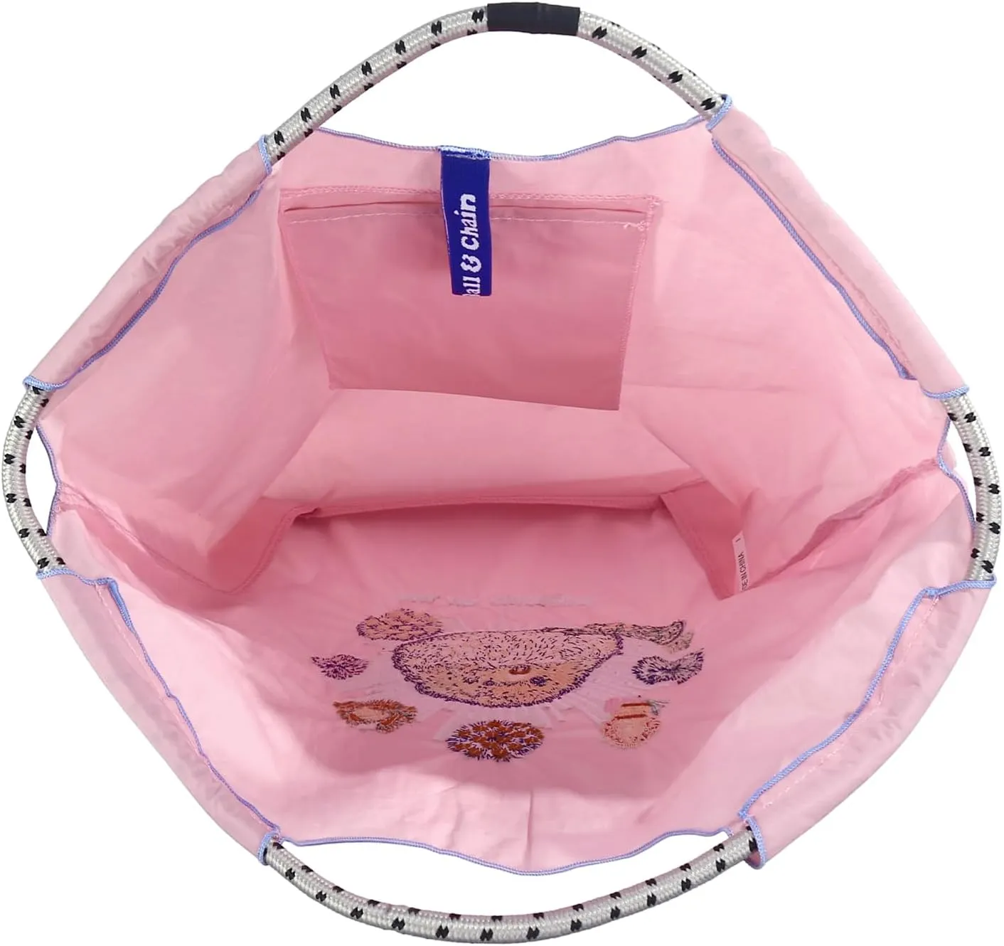 Ball&Chain Stylish Embroidered Nylon Tote Bag for Women - Perfect for Shopping,Travel, Beach, and Ideal Birthday Gift!