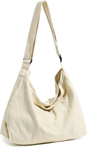BASICPOWER Canvas Messenger Bag, Hobo Crossbody Shoulder Tote Bags Lightweight for Women and Men