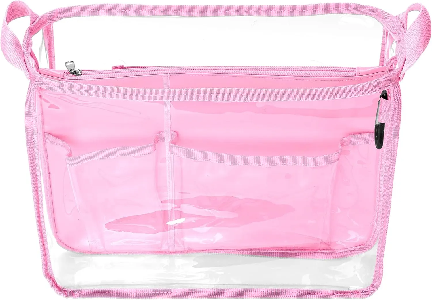 Beach Bag Organizer Insert (12.4in x 10.2in x 4.3in) Compatible with Bogg Bag(15in x 13in x 5.25in), Beach Tote Bag Waterproof Organizer Liner Insert Divider Pouch, Pink