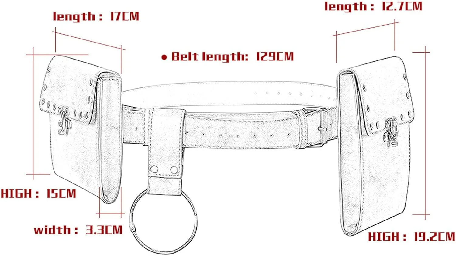 Belt Pouch Purse Renaissance Costume Accessories LARP Cosplay Waist Bag Fanny Pack Hiking Festival Casual Daypack