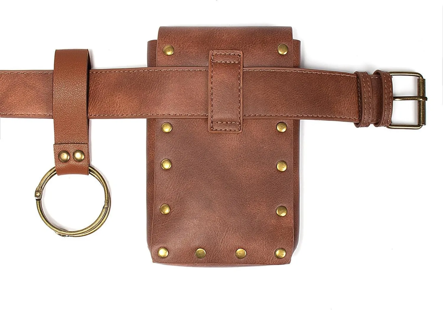 Belt Pouch Waist Bag Fanny Pack Steampunk Phone Holder Casual Medieval Renaissance Cosplay Costume Accessories (3Bottle-Brown)