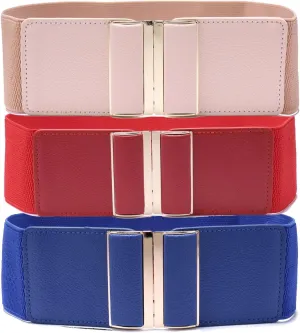 Beltox Womens 3" Wide Belt Elastic Stretch Cinch Waistband Lady Cummerband