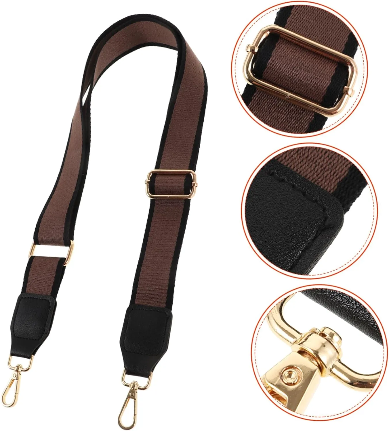 BESTYASH 2pcs Elegant Women's Bag Strap Wide Shoulder Bag Belt Clasp Comfortable Straps Chain Purse
