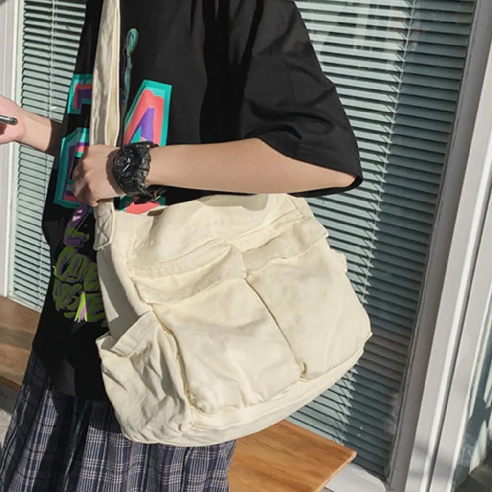 BESTYASH Canvas Messenger Bag Crossbody Shoulder Bag Outdoor Satchel Bag Ladies Shoulder Bag for Women Girl Men