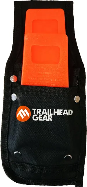 Black Durable Tree Felling Bucking Wedge Belt Pouch Holdster Kit Complete with Two Orange Wedges