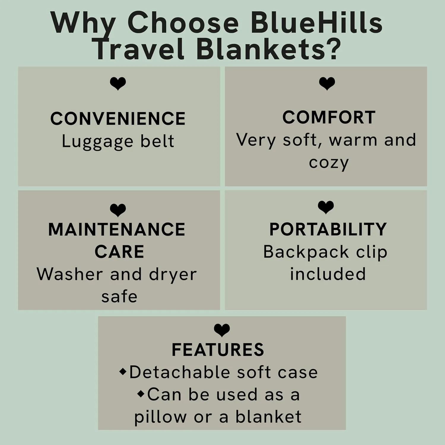 BlueHills 2 Pack Travel Blanket Pillow in Mini Soft Case Premium Plush Airplane Blanket in Soft Bag Compact Pack with Luggage Belt Plane Pillows Gifts Long Flight Blankets Essentials - Grey Gray M21