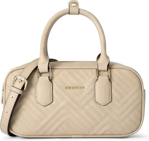 BOSTANTEN Vegan Leather Satchel Bag Quilted Crossbody Purses for Women Small Tote Shoulder Handbags with Detachable Strap