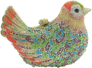 Boutique De FGG Bird Crystal Clutch Purses For Women Dressy Rhinestone Evening Bag Pigeon Prom Clutch Purse for Wedding,Mini