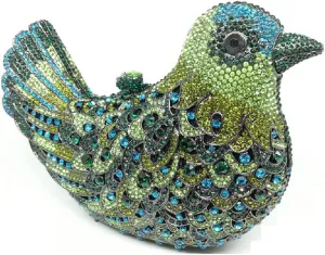 Boutique De FGG Bird Crystal Clutch Purses For Women Dressy Rhinestone Evening Bag Pigeon Prom Clutch Purse for Wedding,Mini