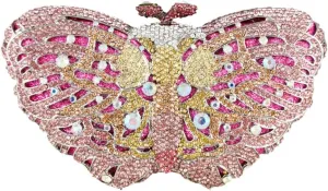 Boutique De FGG Butterfly Clutch Minaudiere Bag Women Rhinestone Evening Handbags Bridal Wedding Crystal Clutch Purse,Mini