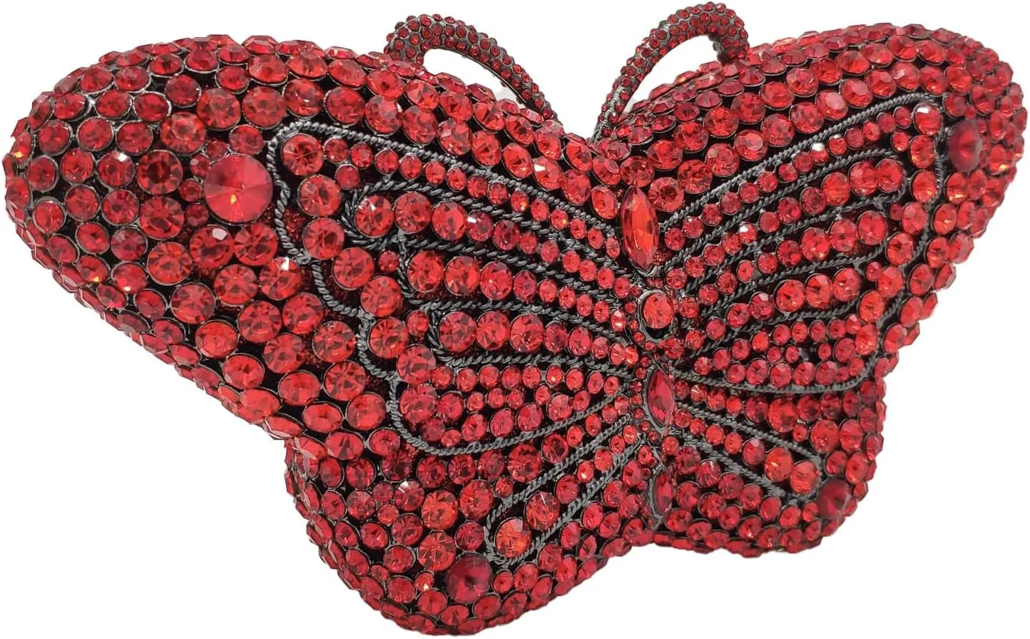 Boutique De FGG Butterfly Crystal Clutch Bags Women Evening Bag Party Rhinestone Handbags Bridal Crystal Clutch Purses,Mini