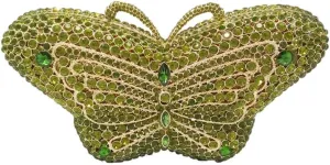 Boutique De FGG Butterfly Crystal Clutch Bags Women Evening Bag Party Rhinestone Handbags Bridal Crystal Clutch Purses,Mini