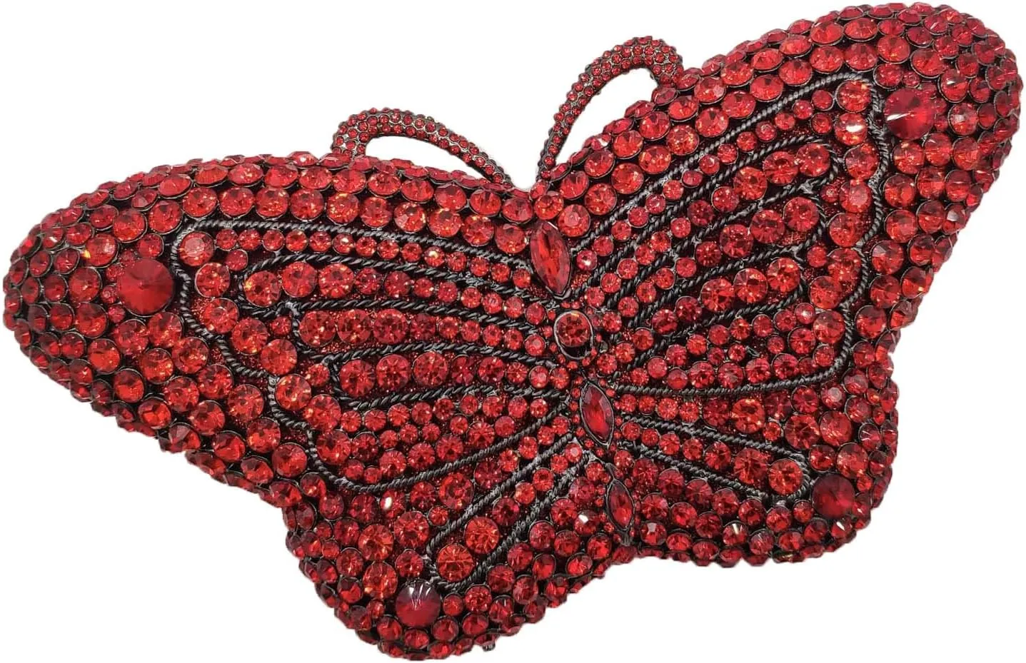 Boutique De FGG Butterfly Crystal Clutch Bags Women Evening Bag Party Rhinestone Handbags Bridal Crystal Clutch Purses,Mini