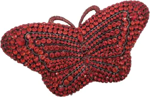 Boutique De FGG Butterfly Crystal Clutch Bags Women Evening Bag Party Rhinestone Handbags Bridal Crystal Clutch Purses,Mini