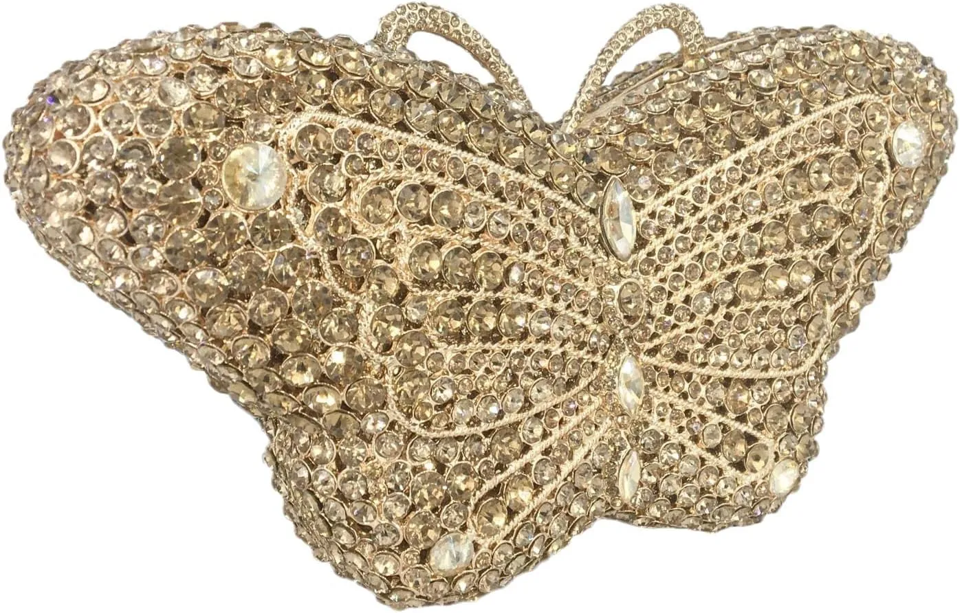 Boutique De FGG Butterfly Crystal Clutch Bags Women Evening Bag Party Rhinestone Handbags Bridal Crystal Clutch Purses,Mini