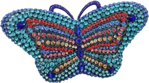 Boutique De FGG Butterfly Crystal Clutch Bags Women Evening Bag Party Rhinestone Handbags Bridal Crystal Clutch Purses,Mini