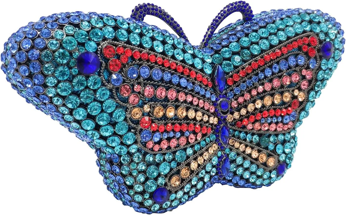 Boutique De FGG Butterfly Crystal Clutch Bags Women Evening Bag Party Rhinestone Handbags Bridal Crystal Clutch Purses,Mini