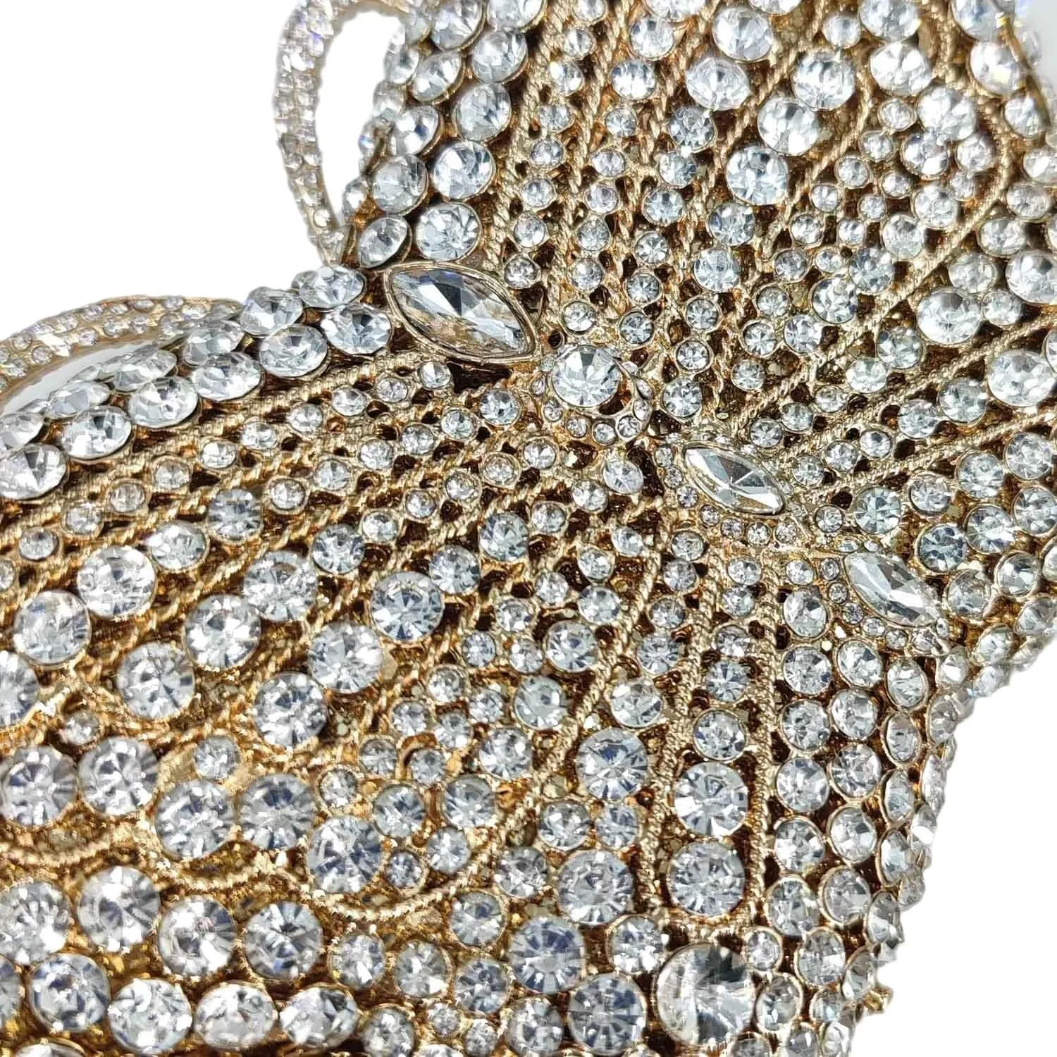 Boutique De FGG Butterfly Crystal Clutch Bags Women Evening Bag Party Rhinestone Handbags Bridal Crystal Clutch Purses,Mini