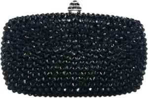 Boutique De FGG Crystal Clutch Purse with Spikes Women Evening Bags Party Rhinestone Clutch Bag Wedding Prom Handbags,Mini