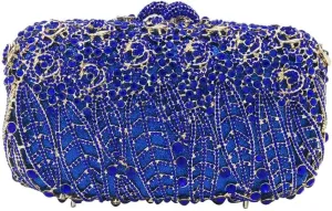 Boutique De FGG Dazzling Crystal Flower Clutch for Women Evening Minaudiere Bags Wedding Party Purses and Handbags