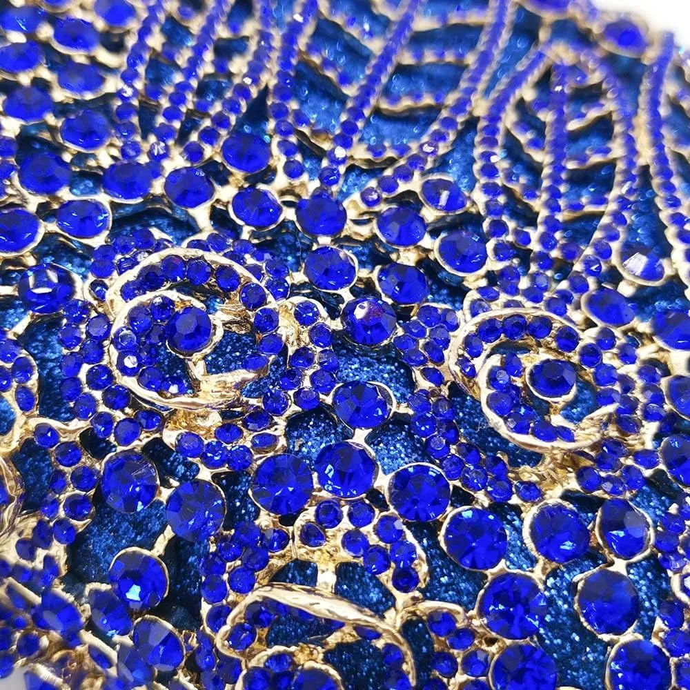 Boutique De FGG Dazzling Crystal Flower Clutch for Women Evening Minaudiere Bags Wedding Party Purses and Handbags