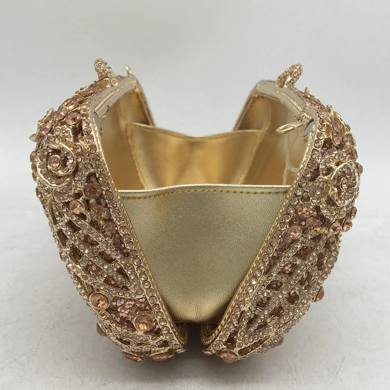 Boutique De FGG Dazzling Crystal Flower Clutch for Women Evening Minaudiere Bags Wedding Party Purses and Handbags