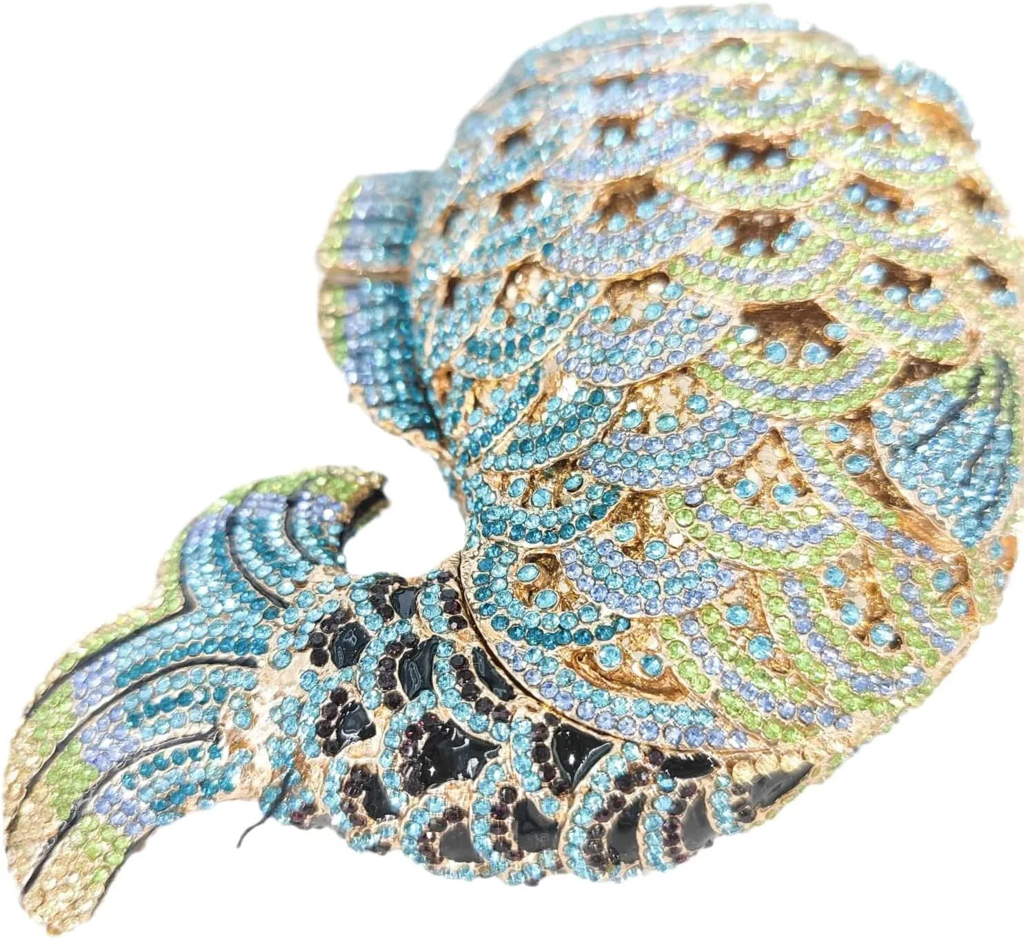 Boutique De FGG Fish Rhinestone Clutch Purses for Women Formal Evening Bags Prom Purse Wedding Party Crystal Clutch Bag,Mini