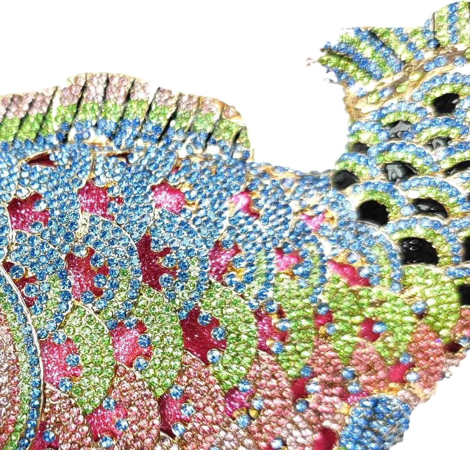 Boutique De FGG Fish Rhinestone Clutch Purses for Women Formal Evening Bags Prom Purse Wedding Party Crystal Clutch Bag,Mini