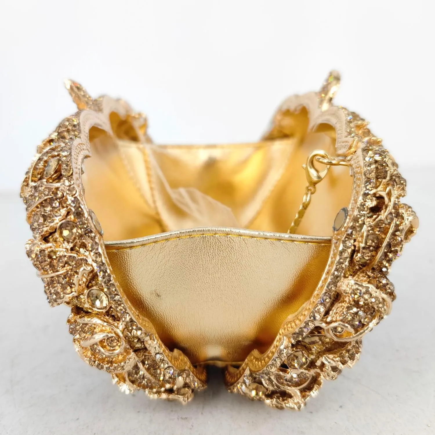 Boutique De FGG Flower Evening Bags for Women Wedding Handbags Crystal Clutch Purse Prom Rose Rhinestone Clutch Purses,Mini