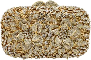 Boutique De FGG Flowers Women Crystal Clutch Purses Evening Minaudiere Bags Wedding Party Bridal Rhinestones Handbags,Mini