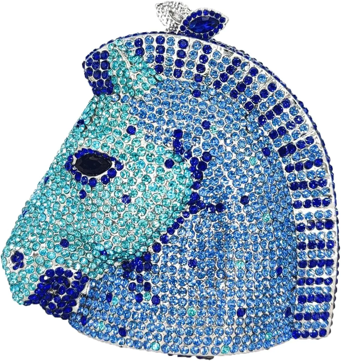 Boutique De FGG Horse Head Crystal Clutch Bags Women Animal Rhinestone Evening Handbags Party Crystal Clutch Purses,Mini