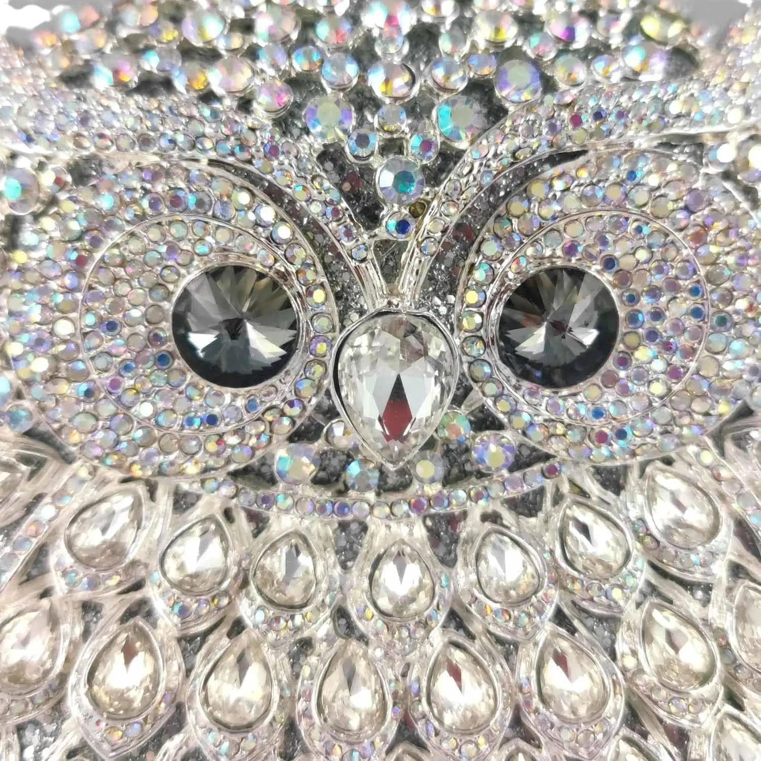 Boutique De FGG Owl Crystal Clutch Bag Animal Evening Handbags Women Formal Party Rhinestone Clutch Purse,Mini