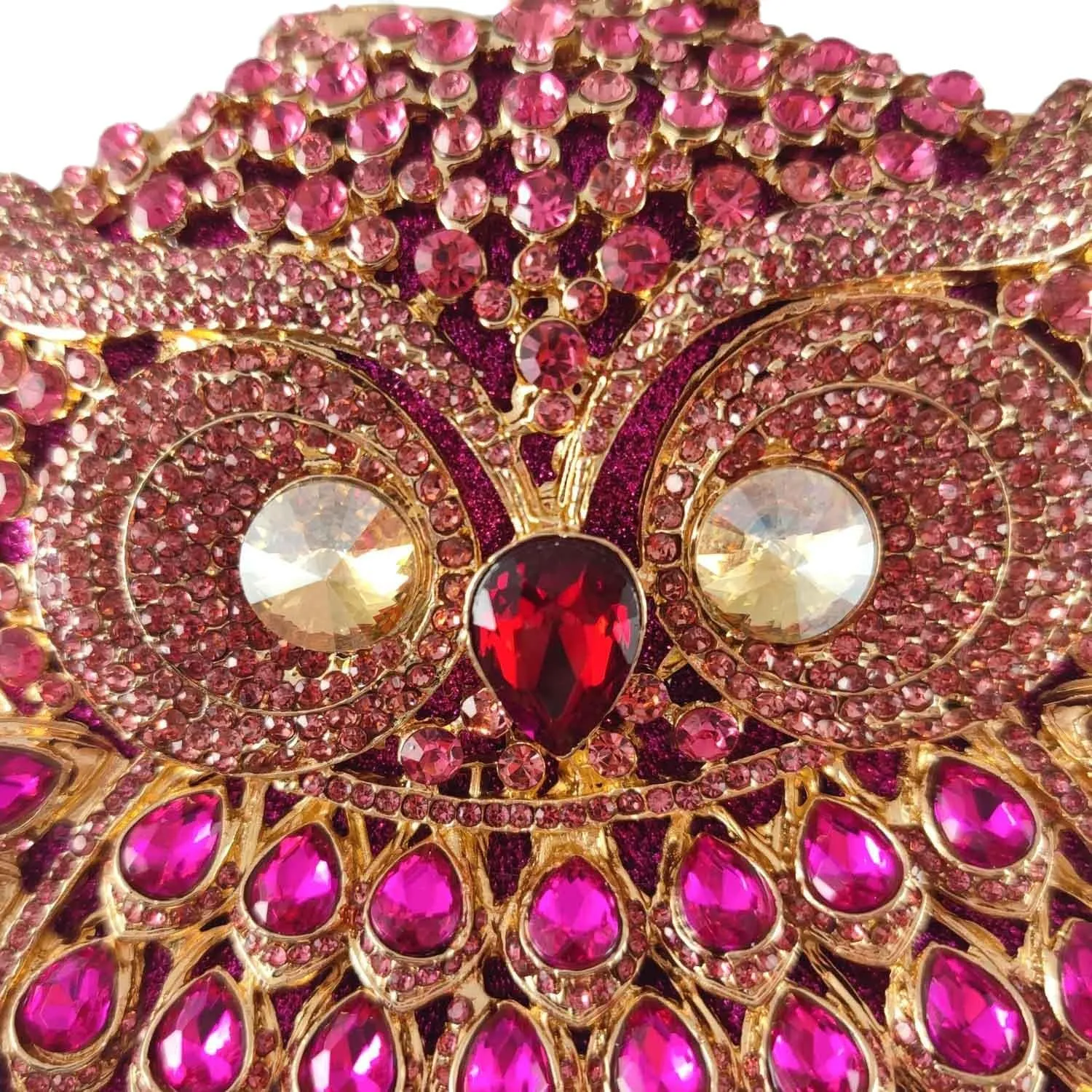 Boutique De FGG Owl Crystal Clutch Bag Animal Evening Handbags Women Formal Party Rhinestone Clutch Purse,Mini