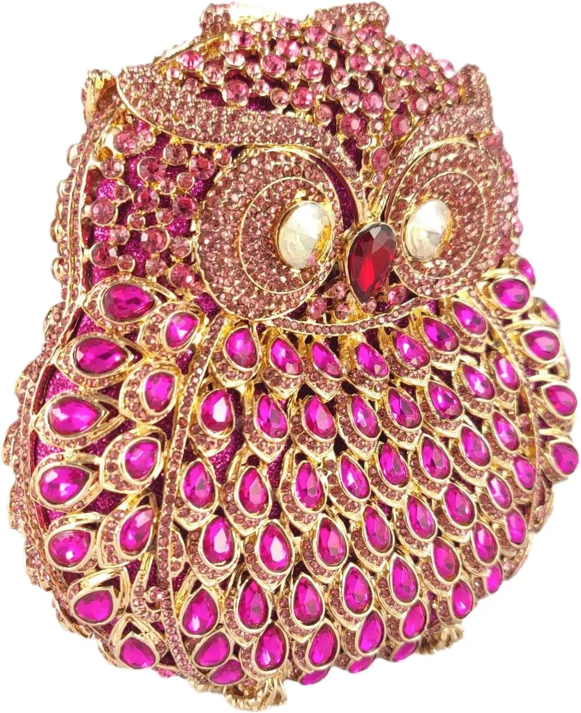 Boutique De FGG Owl Crystal Clutch Bag Animal Evening Handbags Women Formal Party Rhinestone Clutch Purse,Mini