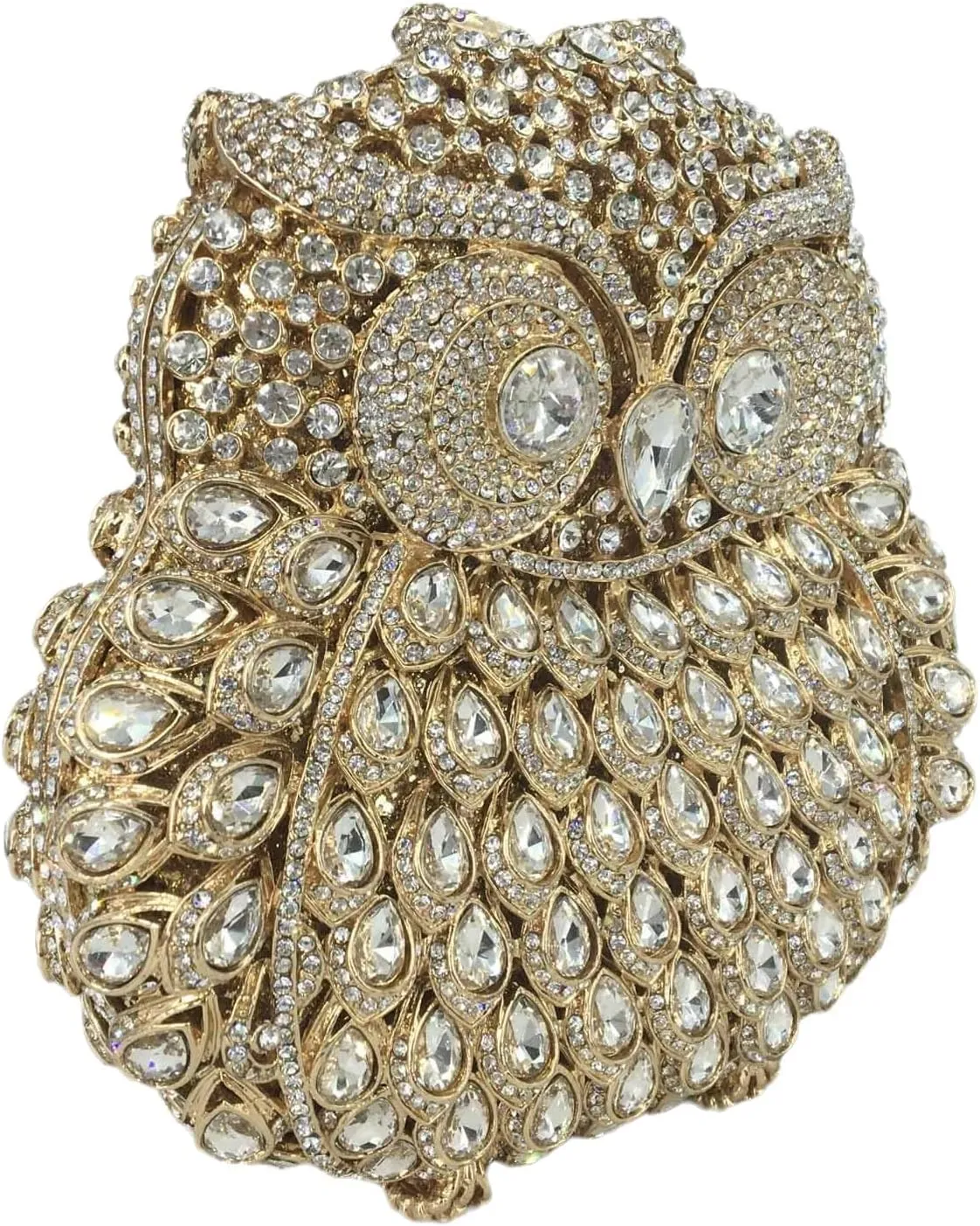 Boutique De FGG Owl Crystal Clutch Bag Animal Evening Handbags Women Formal Party Rhinestone Clutch Purse,Mini
