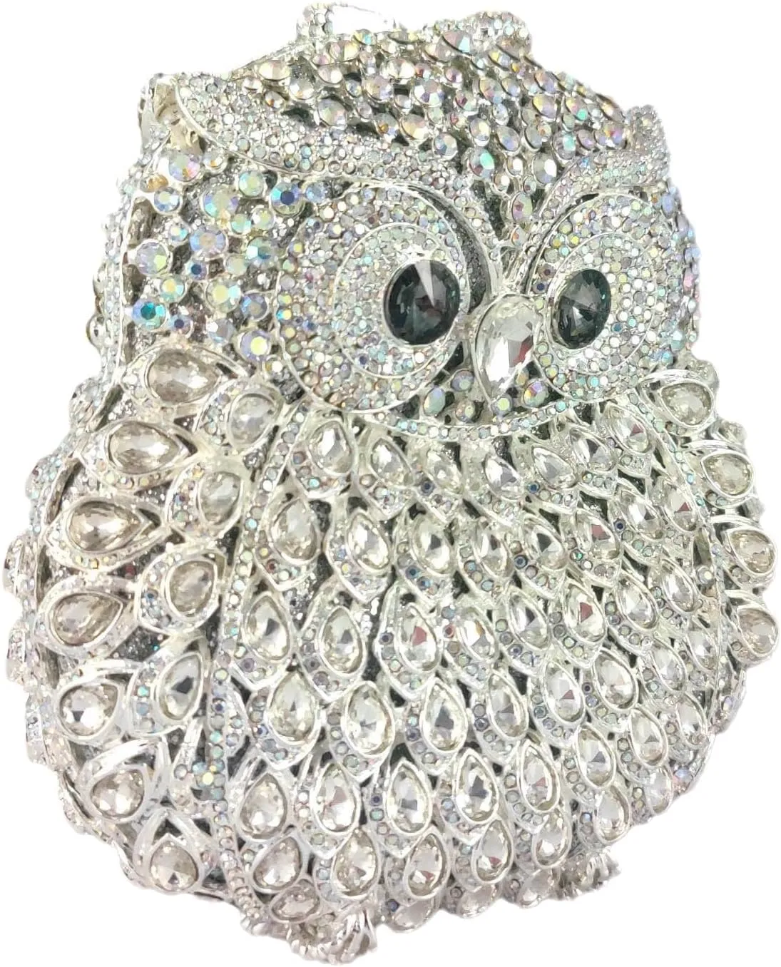 Boutique De FGG Owl Crystal Clutch Bag Animal Evening Handbags Women Formal Party Rhinestone Clutch Purse,Mini